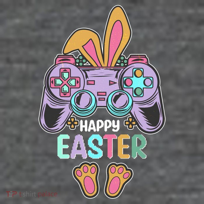 Funny Happy Easter Gamer Bunny Rabbit Controller Flatbill Hat