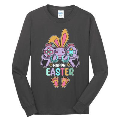 Funny Happy Easter Gamer Bunny Rabbit Controller Tall Long Sleeve T-Shirt