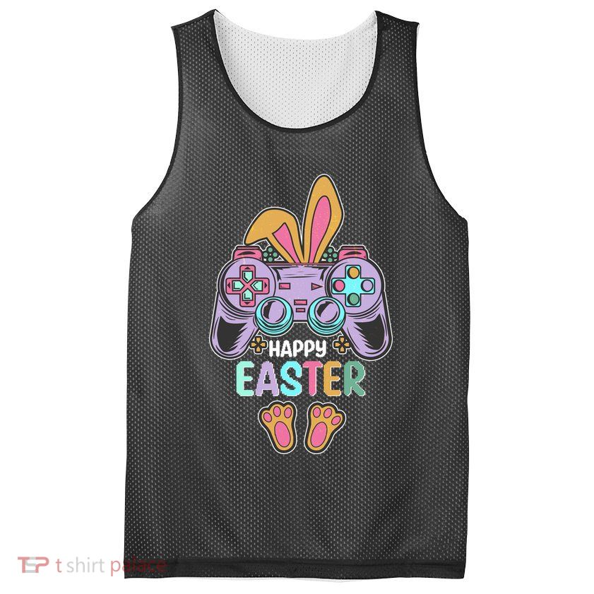 Funny Happy Easter Gamer Bunny Rabbit Controller Mesh Reversible Basketball Jersey Tank