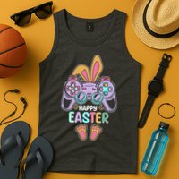 Funny Happy Easter Gamer Bunny Rabbit Controller Tank Top
