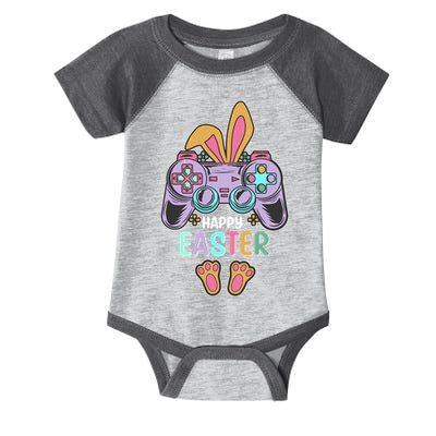 Funny Happy Easter Gamer Bunny Rabbit Controller Infant Baby Jersey Bodysuit