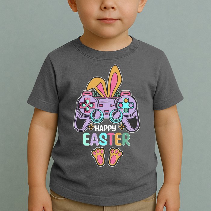 Funny Happy Easter Gamer Bunny Rabbit Controller Toddler T-Shirt