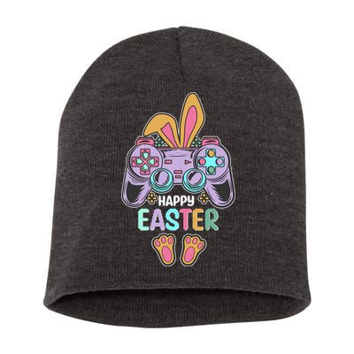 Funny Happy Easter Gamer Bunny Rabbit Controller Short Acrylic Beanie