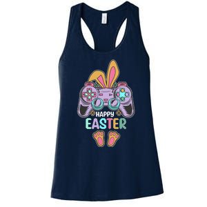 Funny Happy Easter Gamer Bunny Rabbit Controller Women's Racerback Tank