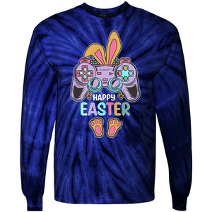 Funny Happy Easter Gamer Bunny Rabbit Controller Tie-Dye Long Sleeve Shirt