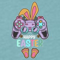Funny Happy Easter Gamer Bunny Rabbit Controller Sueded Cloud Jersey T-Shirt