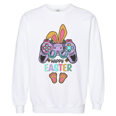 Funny Happy Easter Gamer Bunny Rabbit Controller Garment-Dyed Sweatshirt