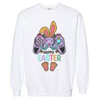 Funny Happy Easter Gamer Bunny Rabbit Controller Garment-Dyed Sweatshirt