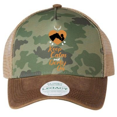 Fun Horseback Equestrian Quote Keep Calm And Derby On Gift Legacy Tie Dye Trucker Hat