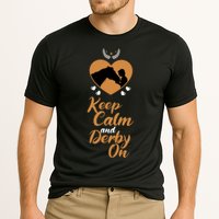 Fun Horseback Equestrian Quote Keep Calm And Derby On Gift Cooling Performance Crew T-Shirt