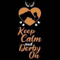 Fun Horseback Equestrian Quote Keep Calm And Derby On Gift Cooling Performance Crew T-Shirt