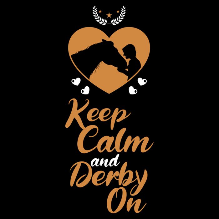 Fun Horseback Equestrian Quote Keep Calm And Derby On Gift Cooling Performance Crew T-Shirt
