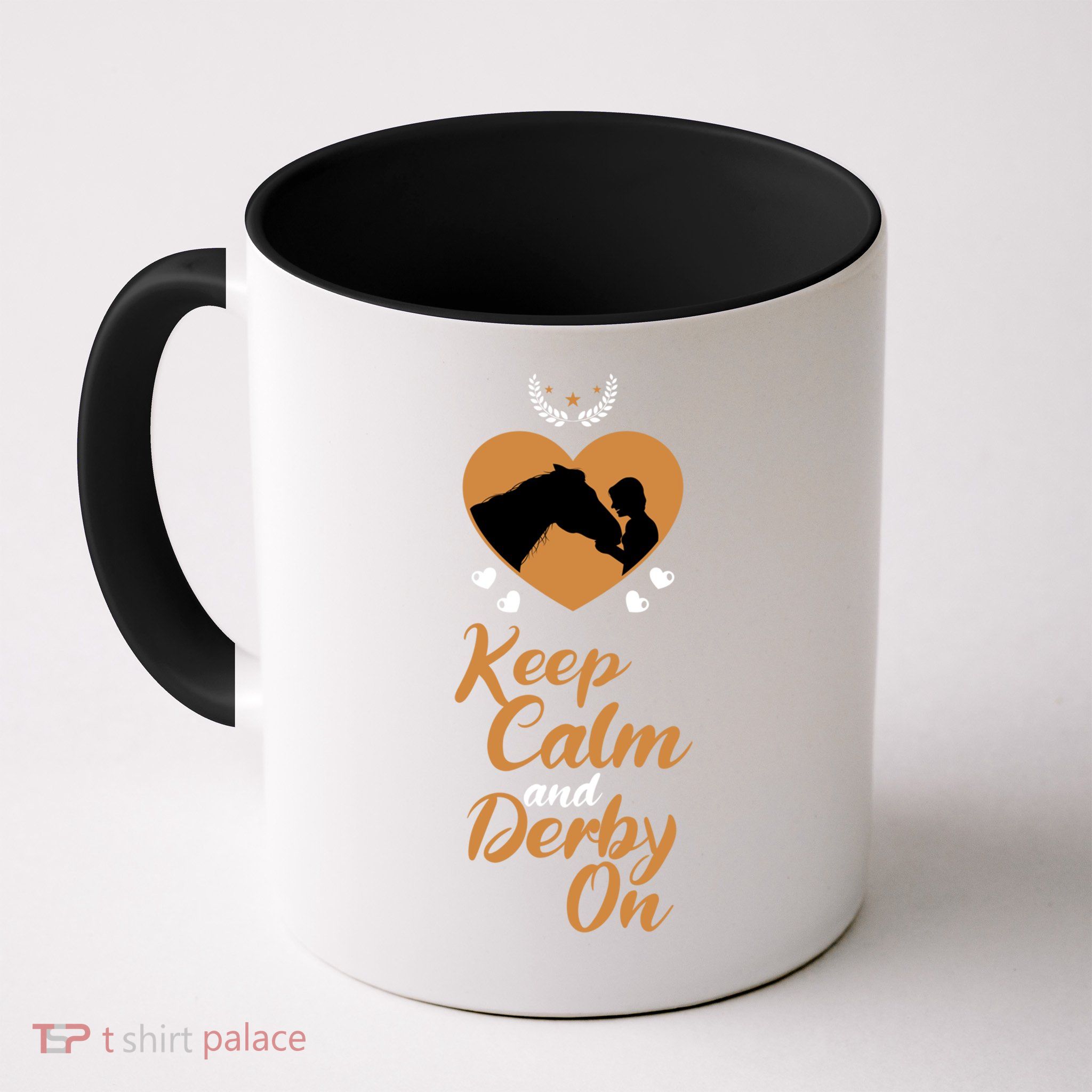 Fun Horseback Equestrian Quote Keep Calm And Derby On Gift Mug