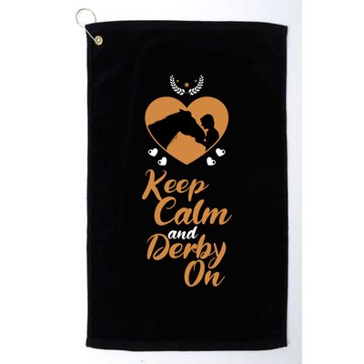 Fun Horseback Equestrian Quote Keep Calm And Derby On Gift Golf Towel