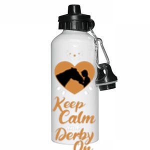 Fun Horseback Equestrian Quote Keep Calm And Derby On Gift Aluminum Water Bottle