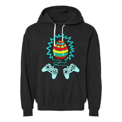 Funny Happy Easter Gamer Video Game Controller Egg Garment-Dyed Fleece Hoodie
