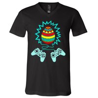 Funny Happy Easter Gamer Video Game Controller Egg V-Neck T-Shirt