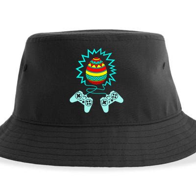 Funny Happy Easter Gamer Video Game Controller Egg Sustainable Bucket Hat
