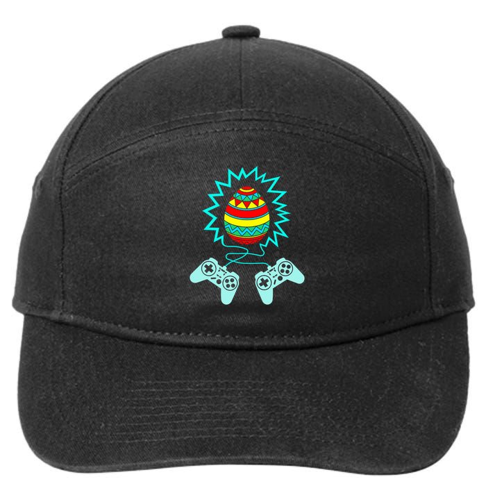 Funny Happy Easter Gamer Video Game Controller Egg 7-Panel Snapback Hat