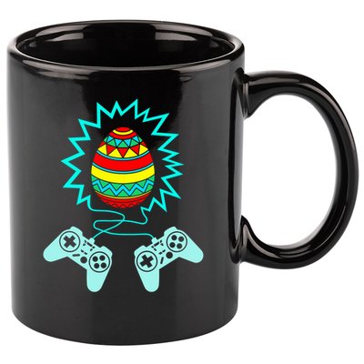 Funny Happy Easter Gamer Video Game Controller Egg 11oz C Handle Ceramic Mug