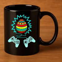 Funny Happy Easter Gamer Video Game Controller Egg 11oz C Handle Ceramic Mug