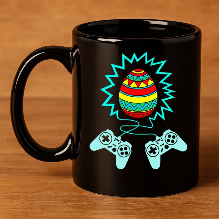 Funny Happy Easter Gamer Video Game Controller Egg 11oz C Handle Ceramic Mug