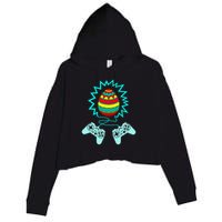 Funny Happy Easter Gamer Video Game Controller Egg Crop Fleece Hoodie