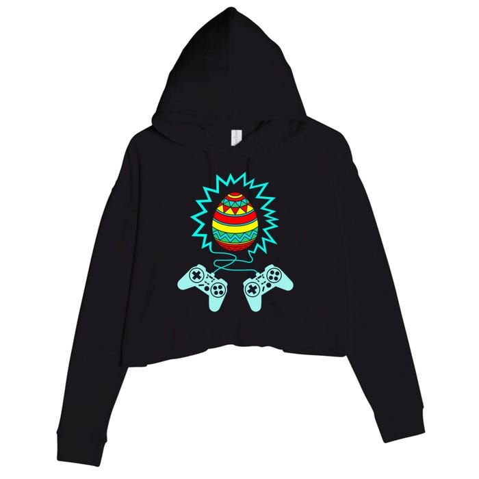 Funny Happy Easter Gamer Video Game Controller Egg Crop Fleece Hoodie