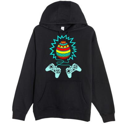 Funny Happy Easter Gamer Video Game Controller Egg Premium Pullover Hoodie