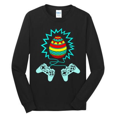 Funny Happy Easter Gamer Video Game Controller Egg Tall Long Sleeve T-Shirt