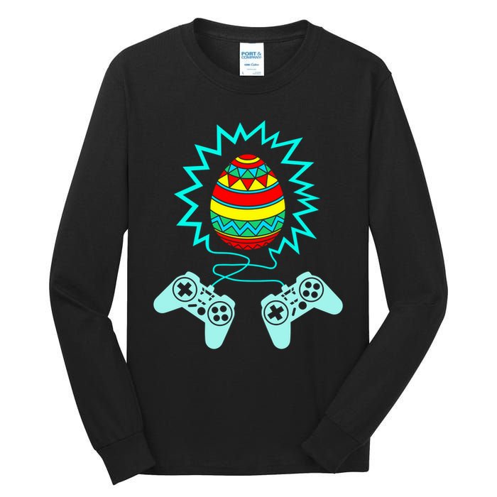 Funny Happy Easter Gamer Video Game Controller Egg Tall Long Sleeve T-Shirt