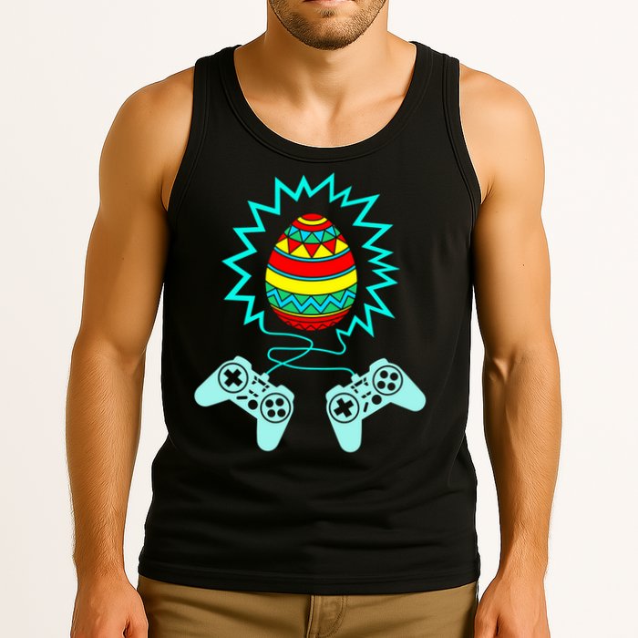 Funny Happy Easter Gamer Video Game Controller Egg Tank Top