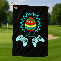 Funny Happy Easter Gamer Video Game Controller Egg Golf Towel