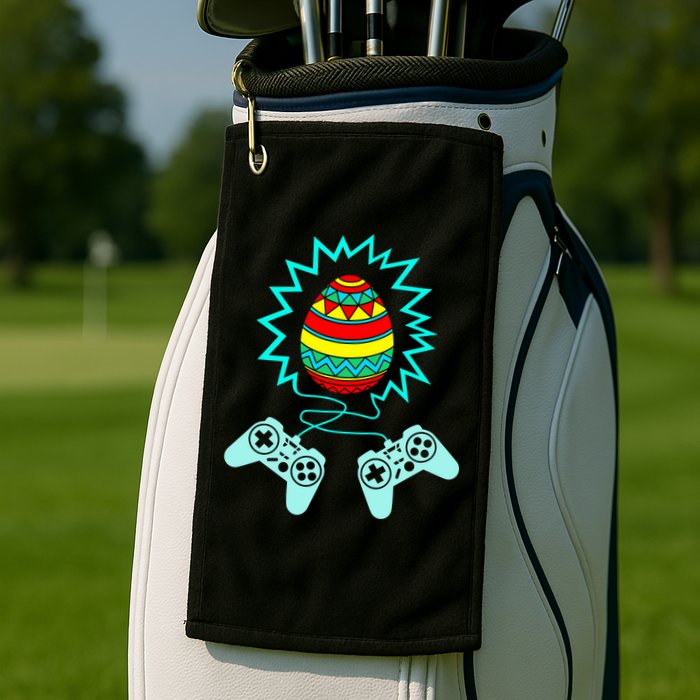 Funny Happy Easter Gamer Video Game Controller Egg Golf Towel