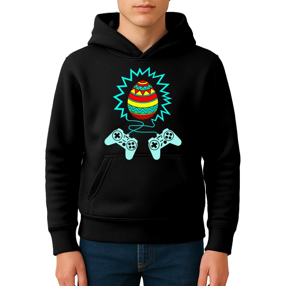 Funny Happy Easter Gamer Video Game Controller Egg Kids Hoodie