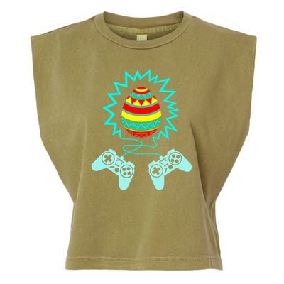 Funny Happy Easter Gamer Video Game Controller Egg Garment-Dyed Women's Muscle Tee