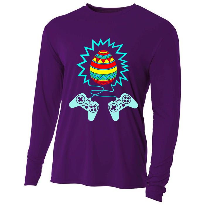 Funny Happy Easter Gamer Video Game Controller Egg Cooling Performance Long Sleeve Crew