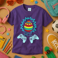 Funny Happy Easter Gamer Video Game Controller Egg Kids T-Shirt
