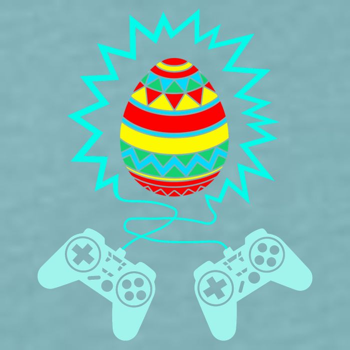 Funny Happy Easter Gamer Video Game Controller Egg Sueded Cloud Jersey T-Shirt
