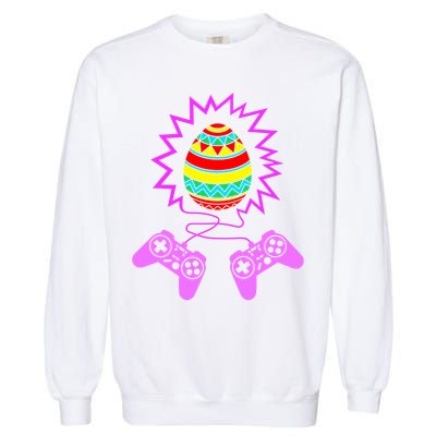 Funny Happy Easter Gamer Video Game Controller Egg Garment-Dyed Sweatshirt