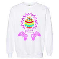 Funny Happy Easter Gamer Video Game Controller Egg Garment-Dyed Sweatshirt