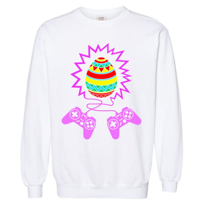 Funny Happy Easter Gamer Video Game Controller Egg Garment-Dyed Sweatshirt