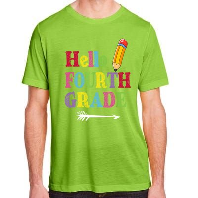 Funny Hello Fourth Grade Funny Back To The School Adult ChromaSoft Performance T-Shirt