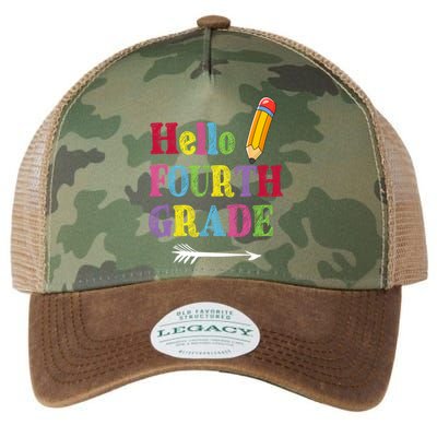 Funny Hello Fourth Grade Funny Back To The School Legacy Tie Dye Trucker Hat