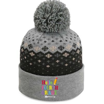 Funny Hello Fourth Grade Funny Back To The School The Baniff Cuffed Pom Beanie