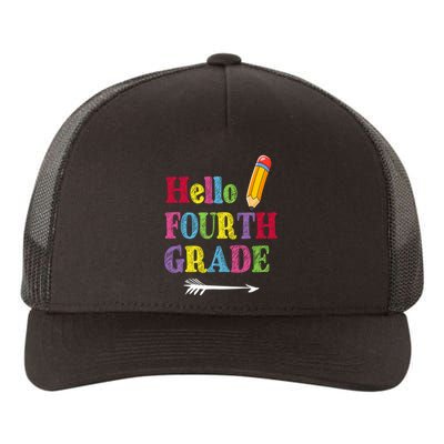 Funny Hello Fourth Grade Funny Back To The School Yupoong Adult 5-Panel Trucker Hat