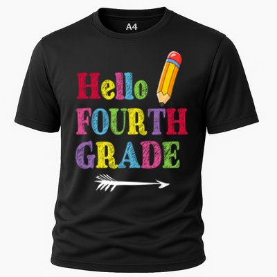 Funny Hello Fourth Grade Funny Back To The School Cooling Performance Crew T-Shirt