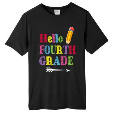 Funny Hello Fourth Grade Funny Back To The School Tall Fusion ChromaSoft Performance T-Shirt