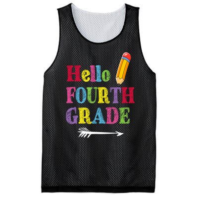 Funny Hello Fourth Grade Funny Back To The School Mesh Reversible Basketball Jersey Tank