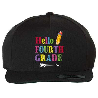 Funny Hello Fourth Grade Funny Back To The School Wool Snapback Cap